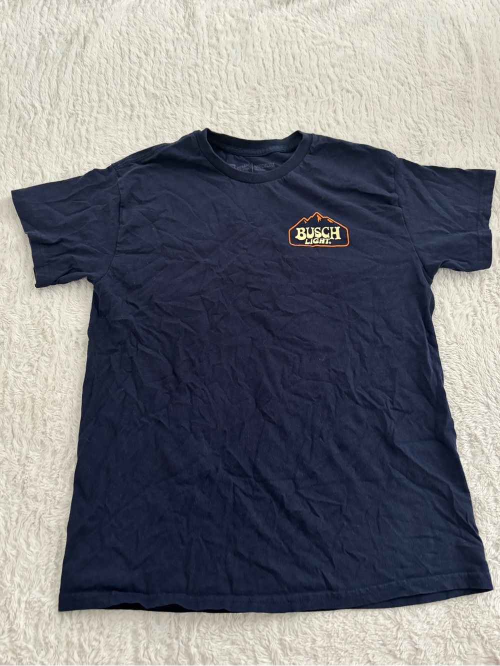 Busch Light Men's Short Sleeve Navy Logo T-Shirt